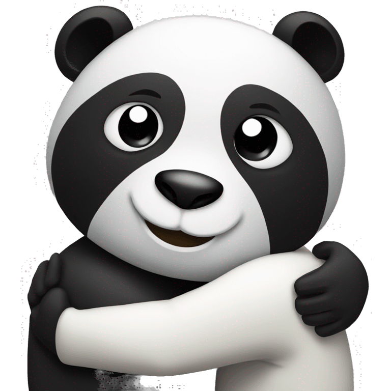 Panda hugging black man emoji