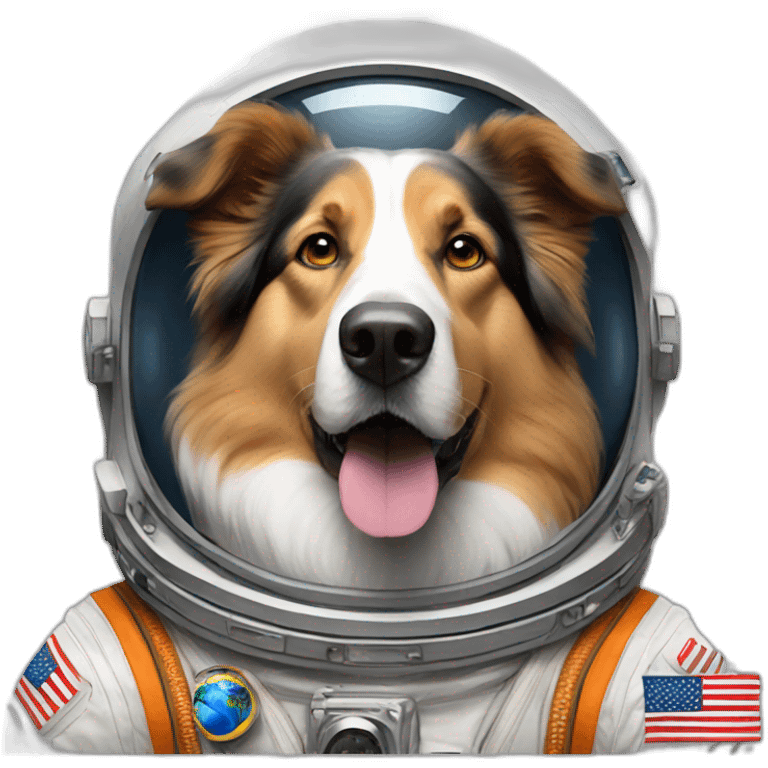 dog american shepherd astronaut emoji