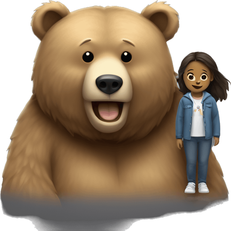 Big bear with small girl emoji