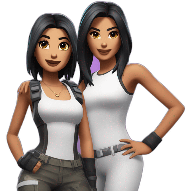 Kylie and Kendal kardashian in Fortnite emoji