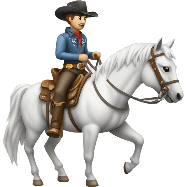 cowboy on white horse emoji