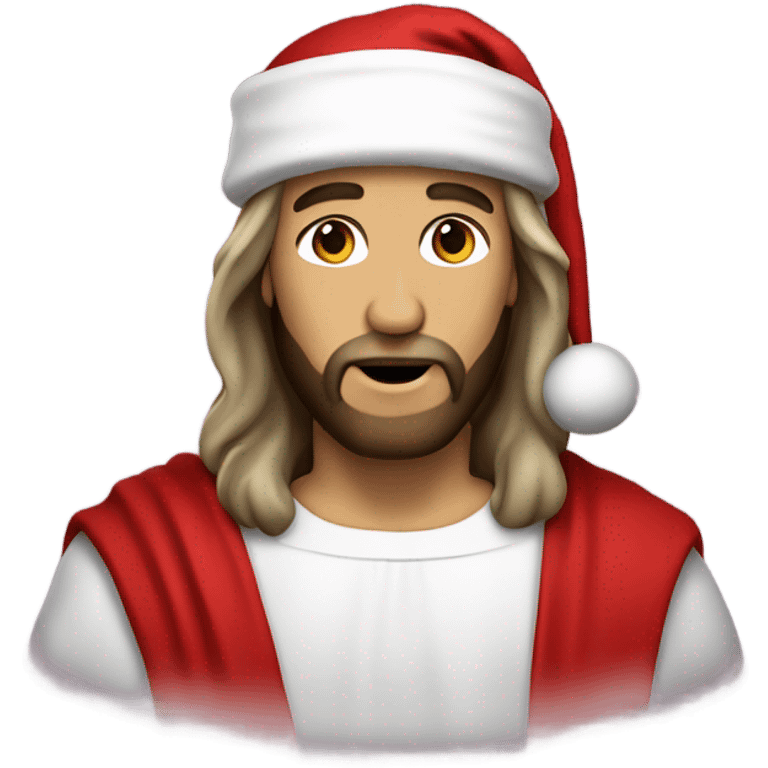 Jesus Christ wearing Santa hat emoji