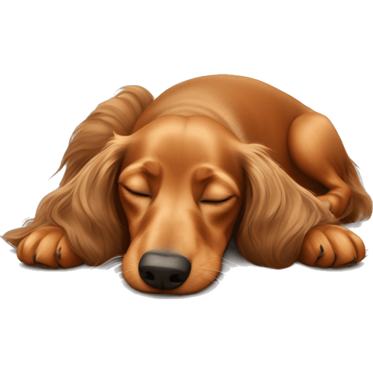 Longhaired Dachshund sleeping emoji