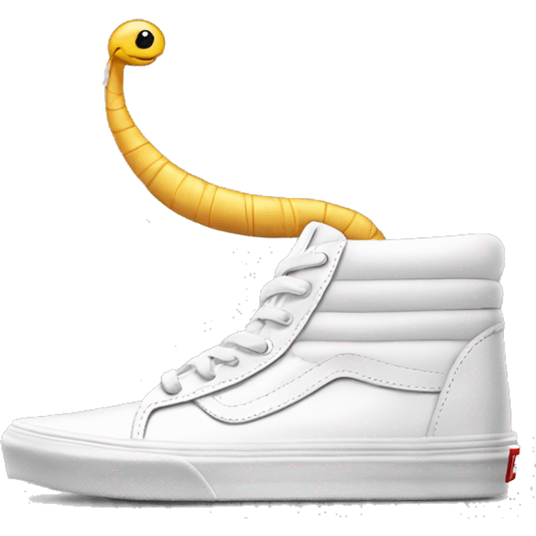 white vans shoe stomps on worm emoji