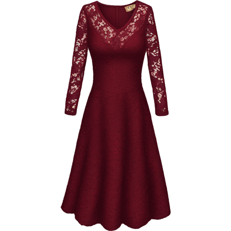 Burgundy lace dress emoji