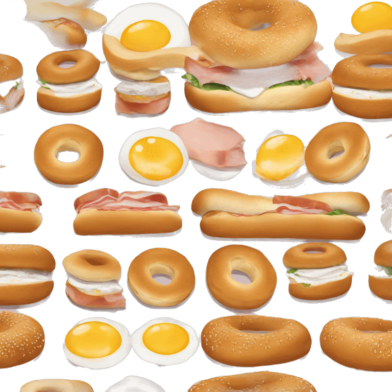 Bagel sandwich with egg and ham  emoji