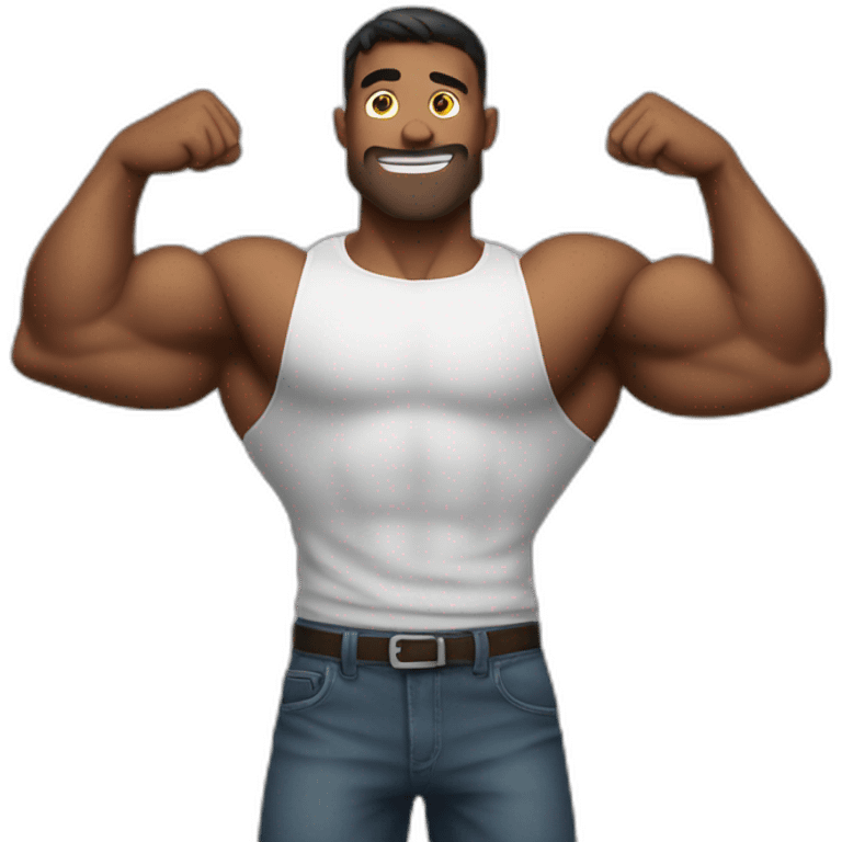 muscular guy flexing emoji