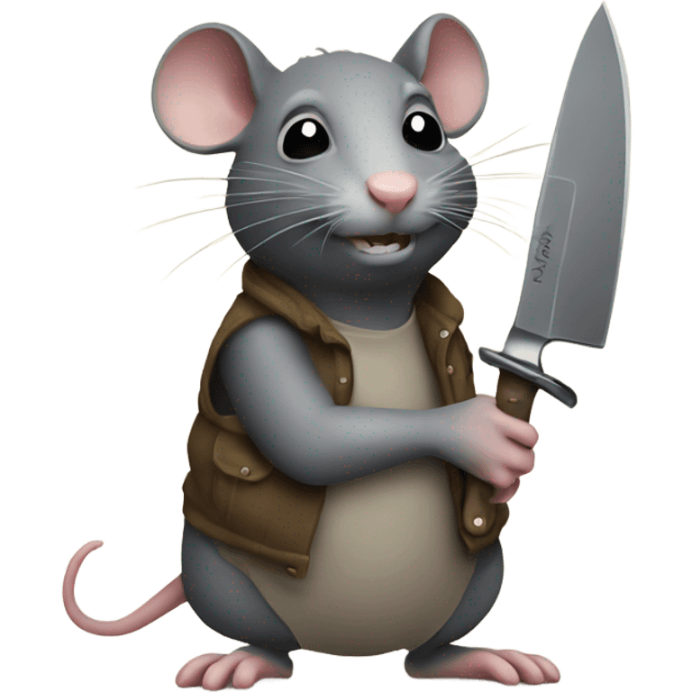 Rat with a knife emoji