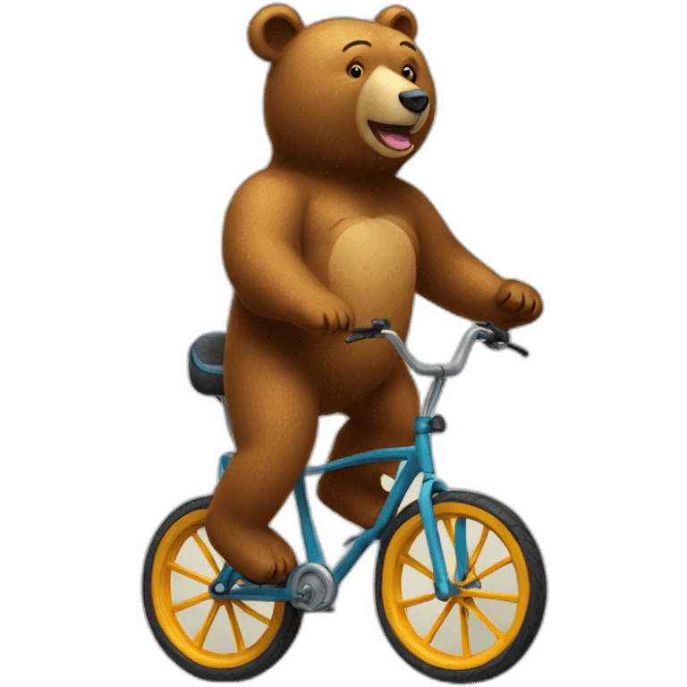 Bear riding a unicycle emoji