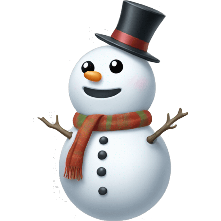 Cute white snowman emoji