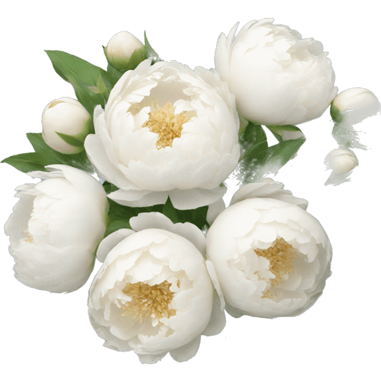 White peonies bouquet  emoji