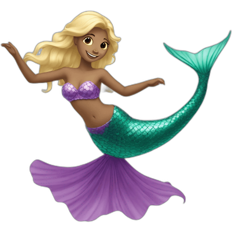 blonde girl mermaid dancing emoji