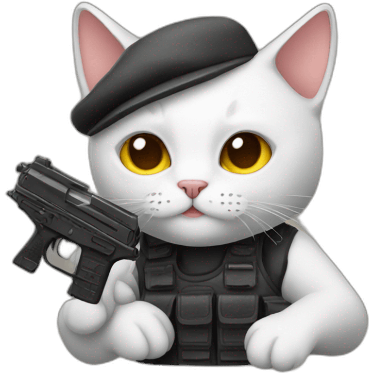 Cat with a gun emoji