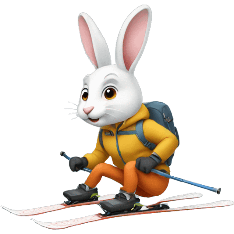 Rabbit skiing emoji