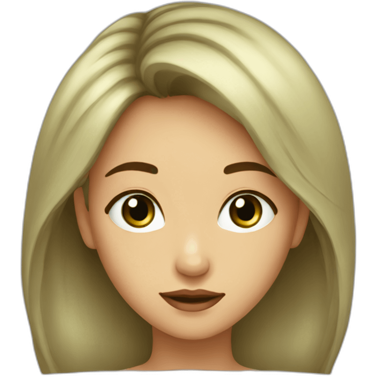 Fille yeux vert cheveux marron emoji