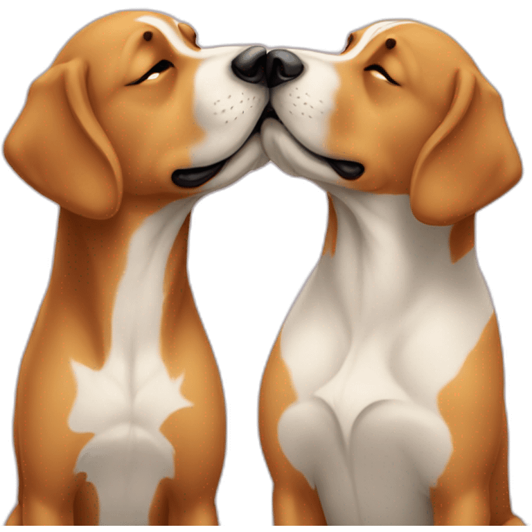 two dog kissing emoji