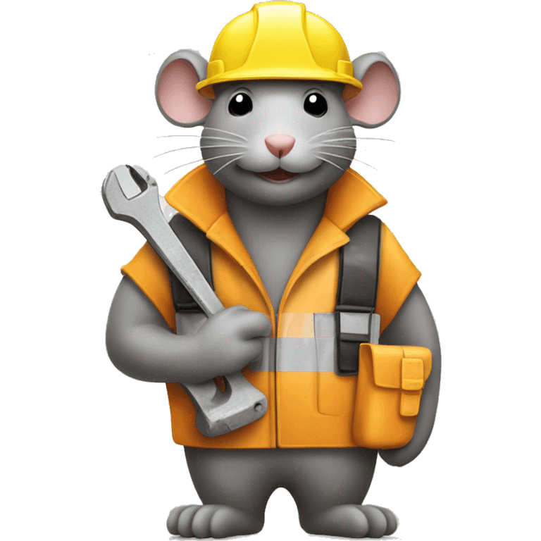 Rat Construction worker with a hard hat and tools and cable ties emoji