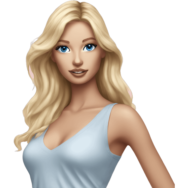 Realistic victoria secret model blonde blue eyes  emoji