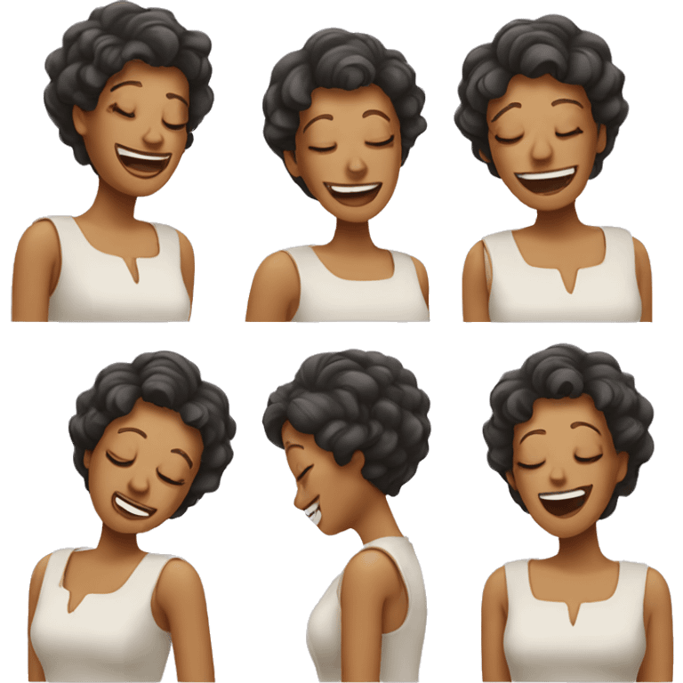 Lady with haircut laughing with tears and eyes closed  emoji