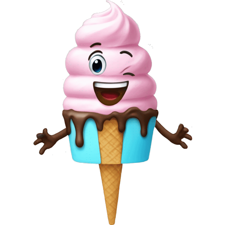 Dancing ice cream  emoji