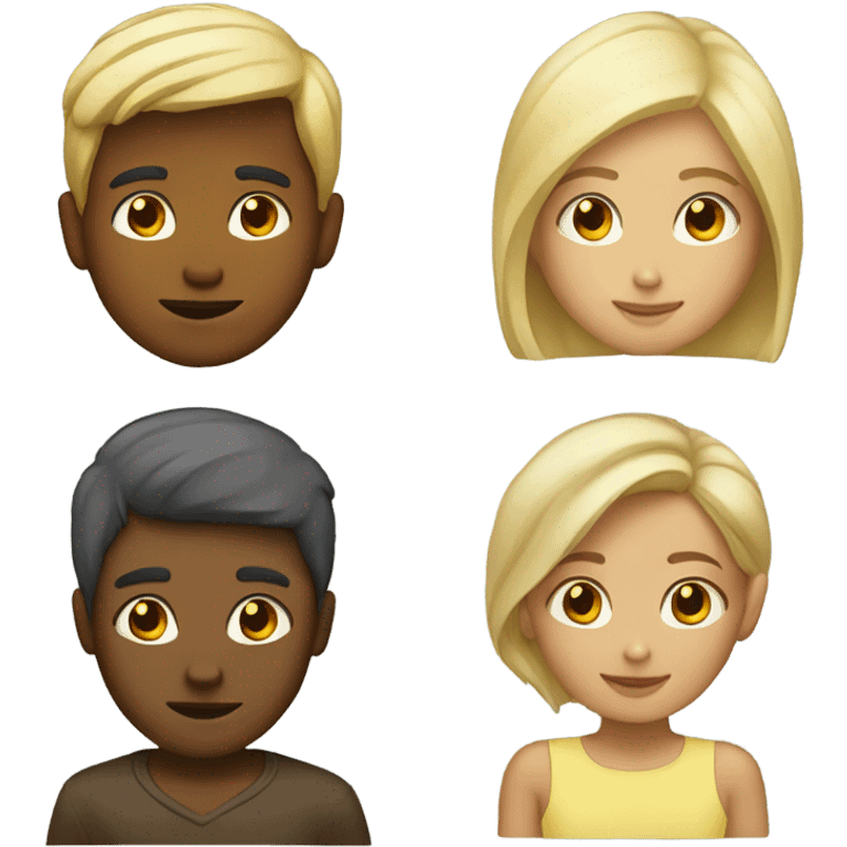 blond boy brown girl couple emoji