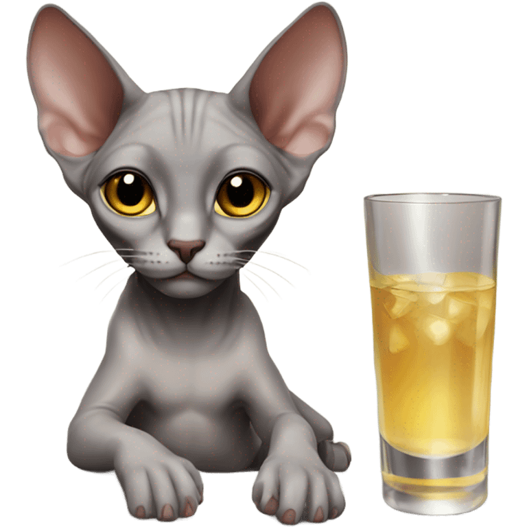 Sphinx cat drinking vodka emoji