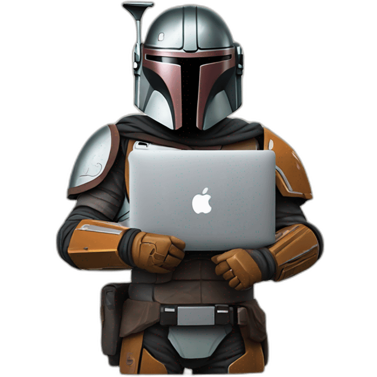 mandalorian with macbook emoji