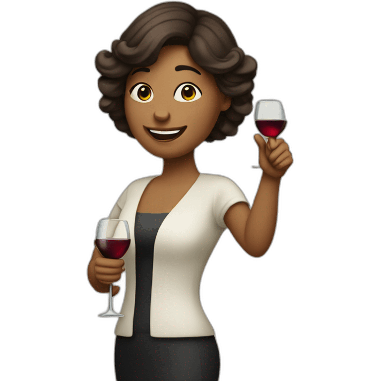 lady with wine glass thumbs up emoji