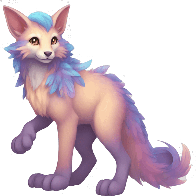 Kawaii bright fantasy ethereal anthro fursona Fakemon animal creature emoji