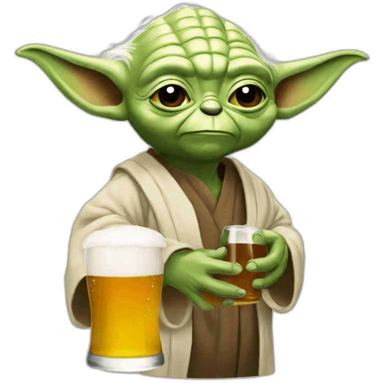 Yoda qui boie une biere emoji