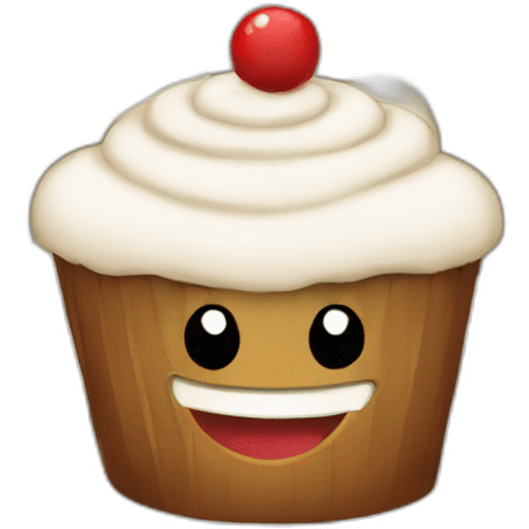 Happy Christmas cupcake emoji