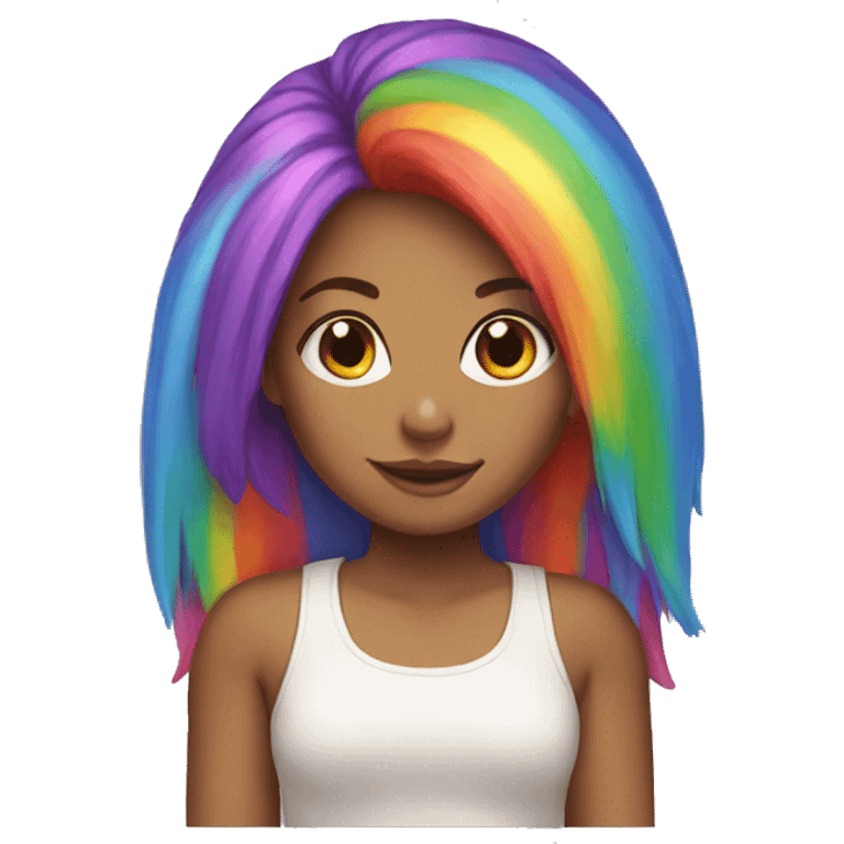 Girl with rainbow hair  emoji