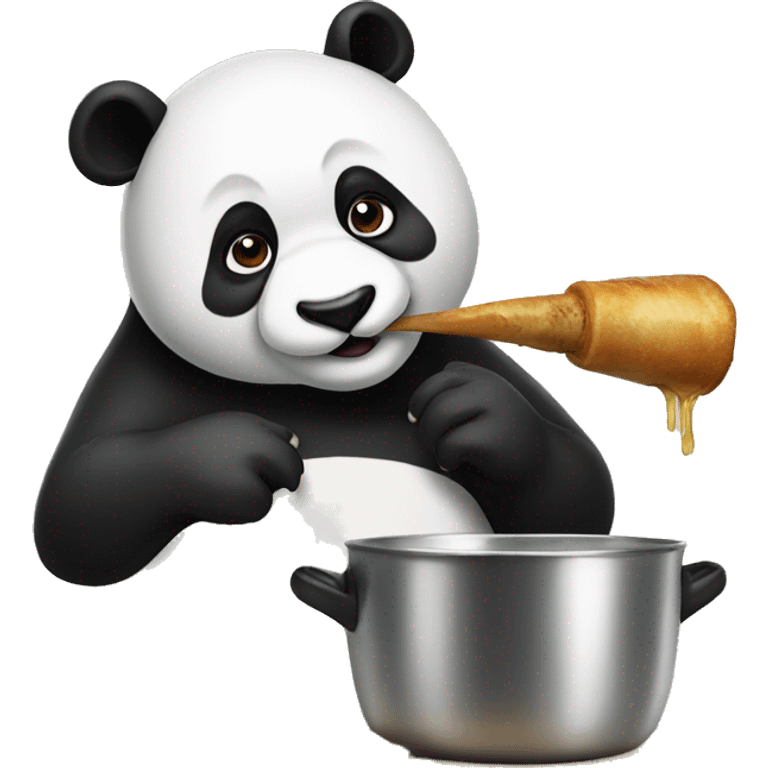 Panda drinking cook tail  emoji