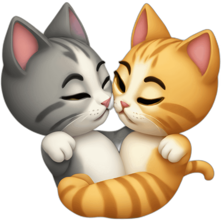 Cats kiss in love emoji