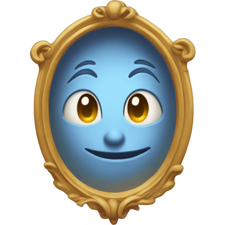 smirk face looking into magic mirror emoji