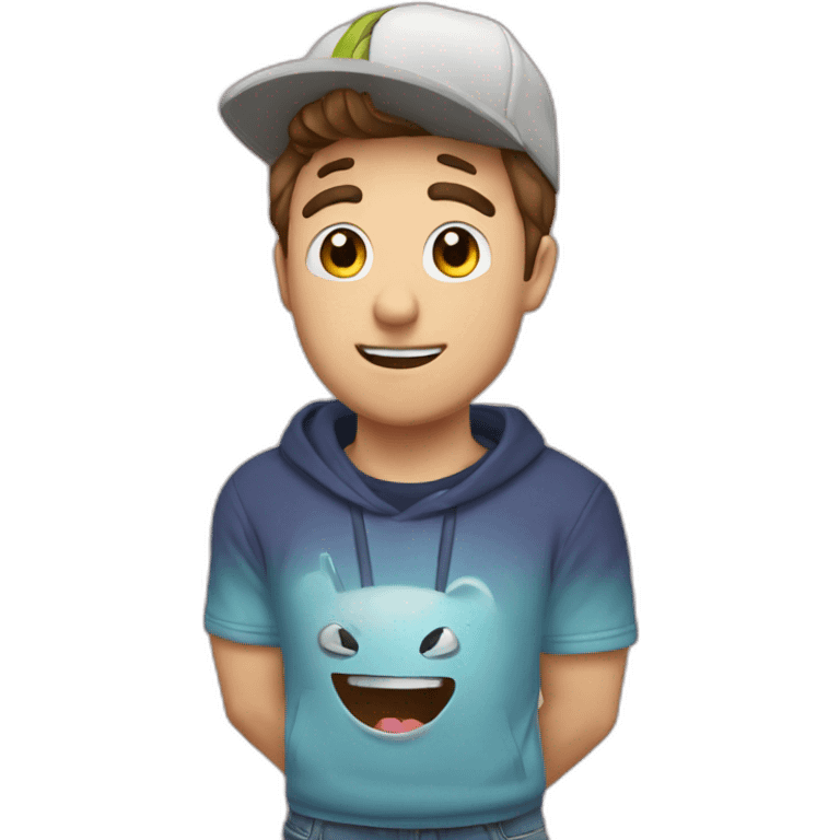 mr beast qui porte un sweat à son effigie emoji