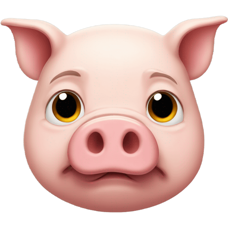 Pig with a frowny face  emoji