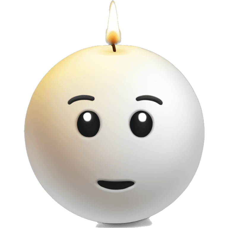 white ball candle emoji