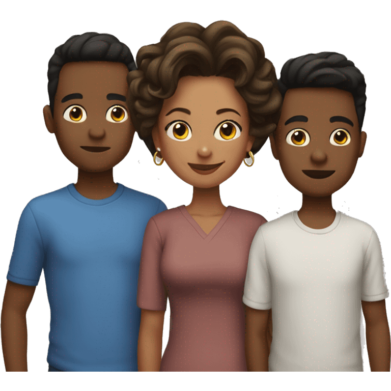 3 Boys and mom emoji