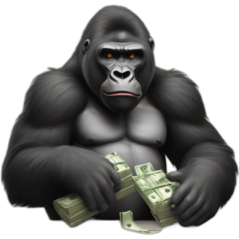 a gorilla with a cigar and a money bag  emoji