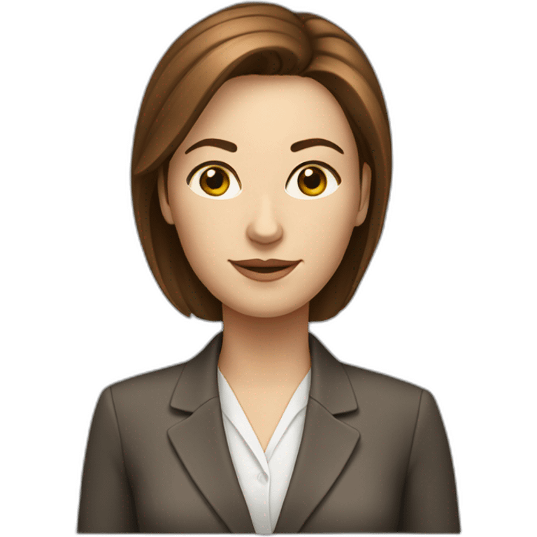 white woman executive with brown hair emoji