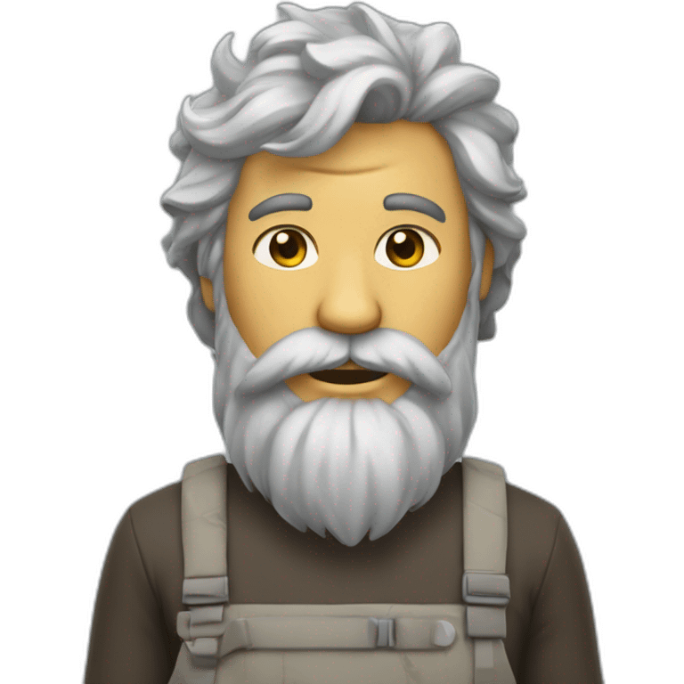 Gars avec calvitie et barbe grise  emoji