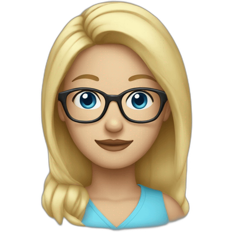 A Woman blond hair and blue eyes whit glasses emoji