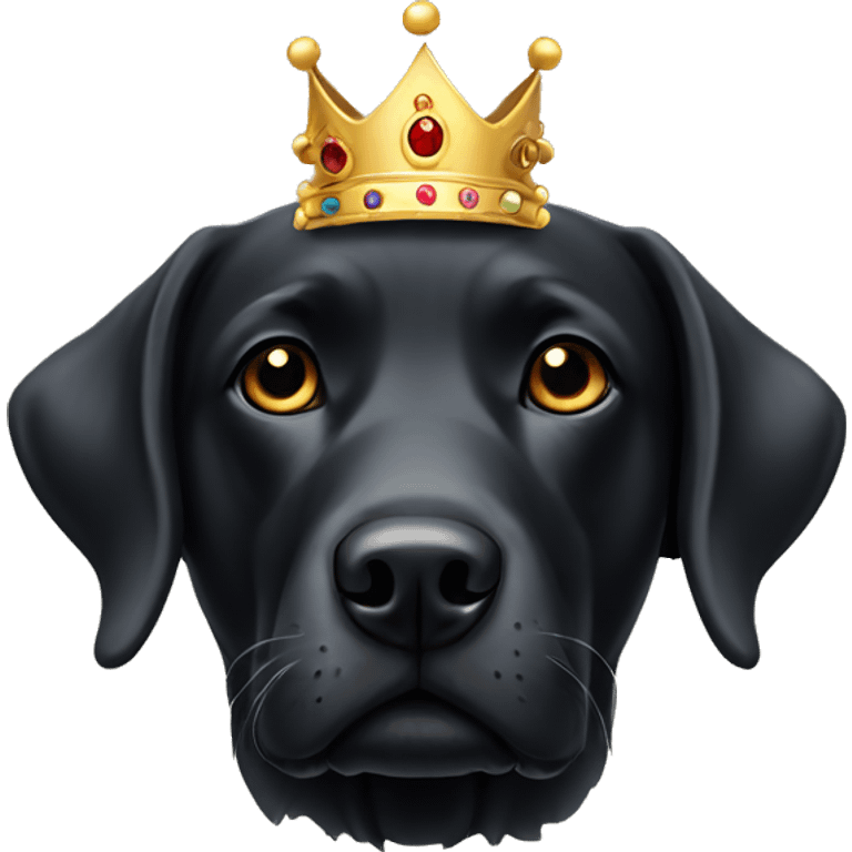 Black Labrador with crown emoji