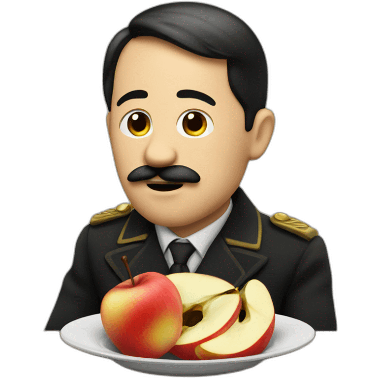 Adolf eating an apple emoji