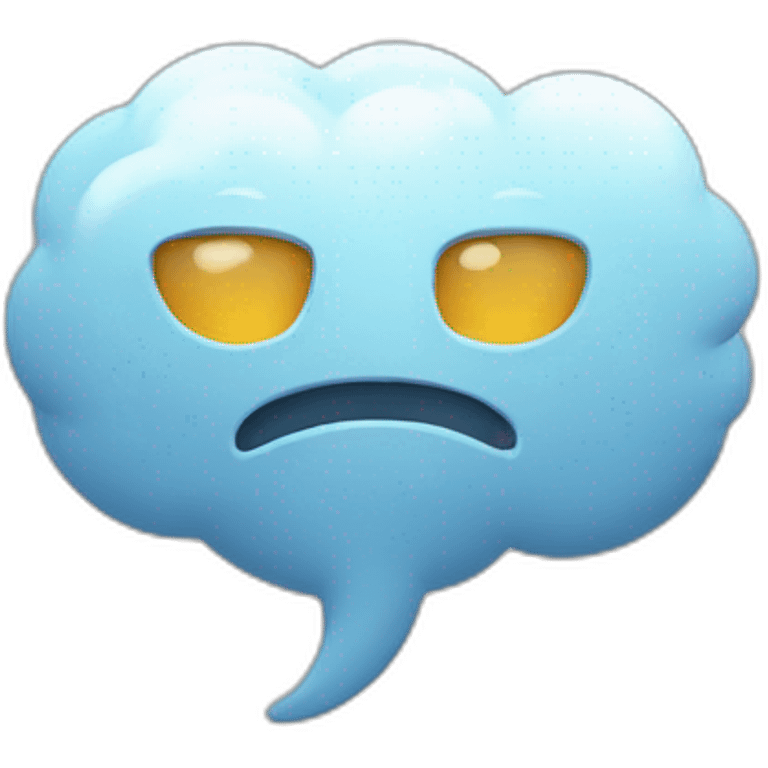 Icon of a bot that has the "conversation cloud" emoji flying out of its mouth emoji