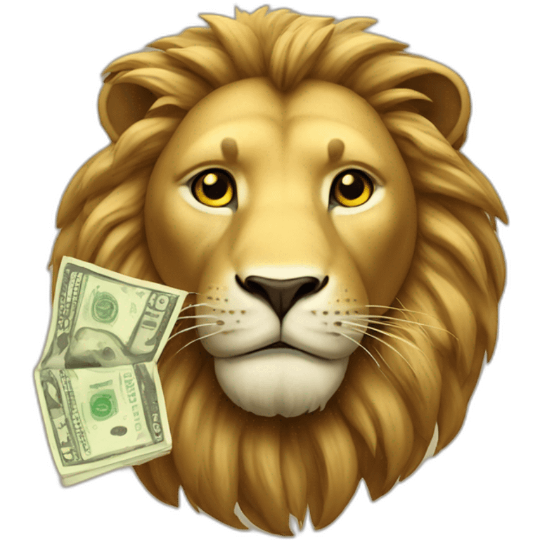 Lion with money  emoji