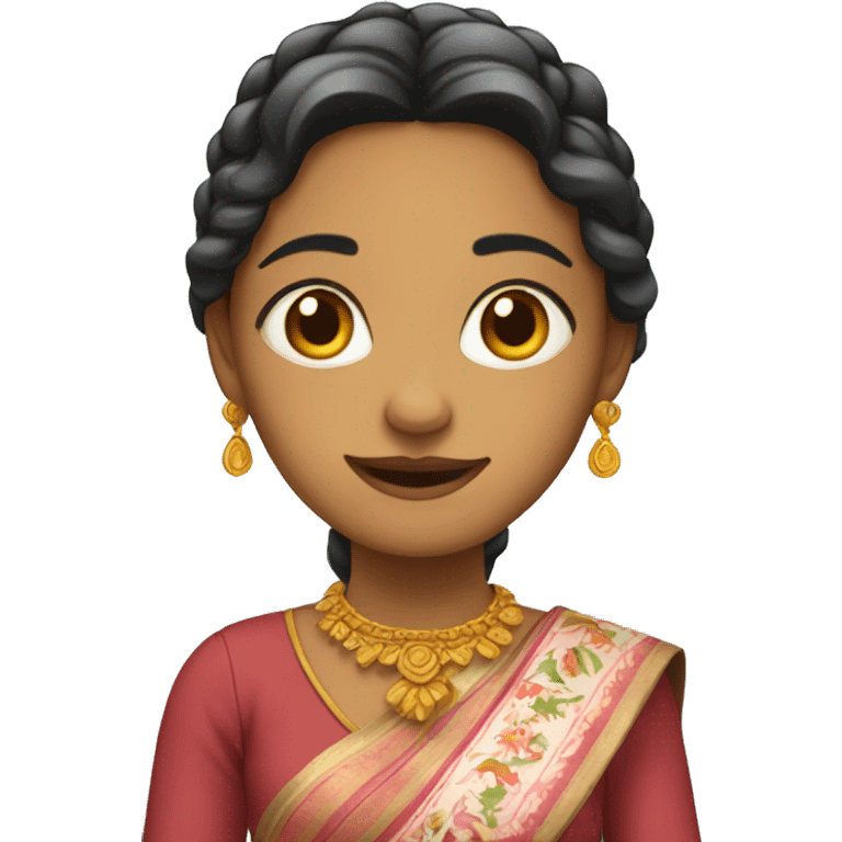 Fair Girl wearing Bengali dress  emoji