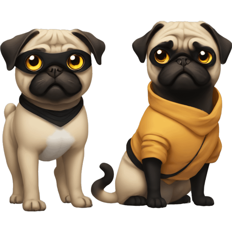 Ninja pug and cat emoji