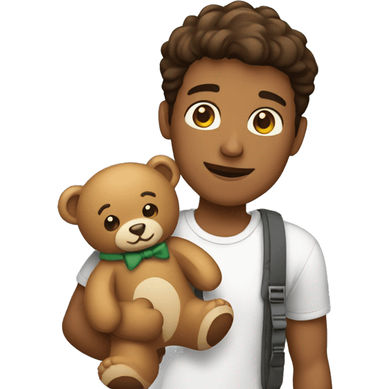 Guy holding teddy bear emoji